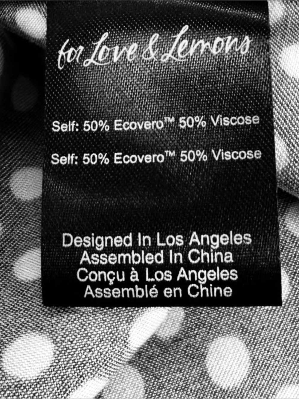 FOR LOVE AND LEMONS - Beth Midi Dress, Size XS-M, black+white dot, Dry Cleaned. - Picture 10 of 11